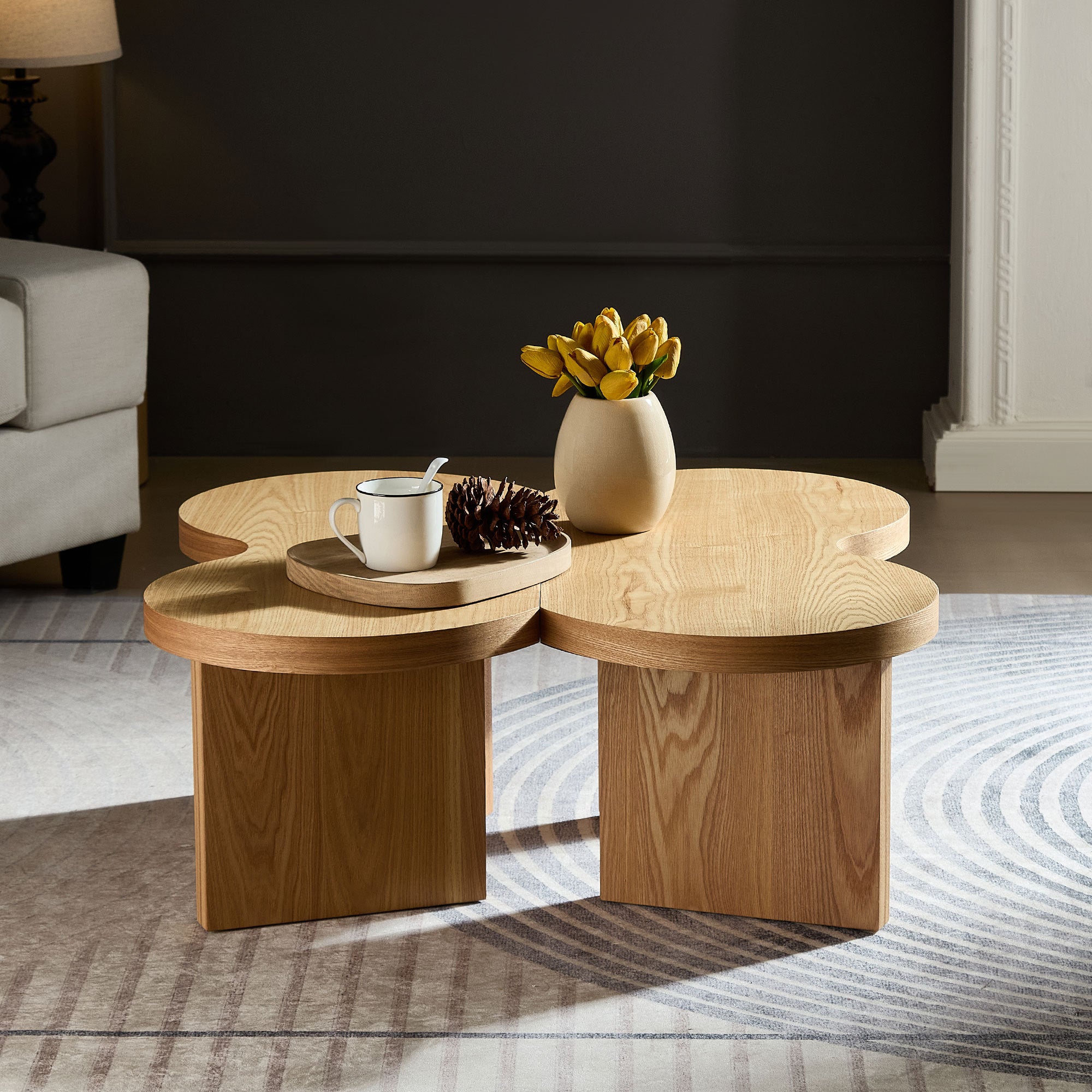 Mesa de Centro Moderna Butterfly en MDF – Diseño Escultural para Sala y Dormitorio