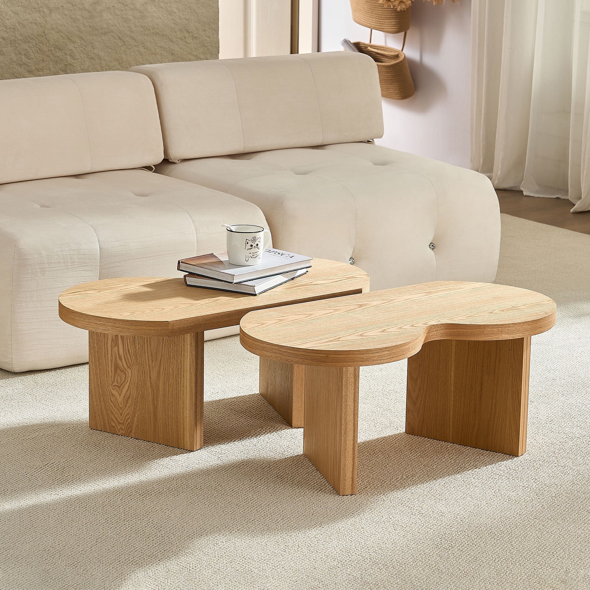 Mesa de Centro Moderna Butterfly en MDF – Diseño Escultural para Sala y Dormitorio