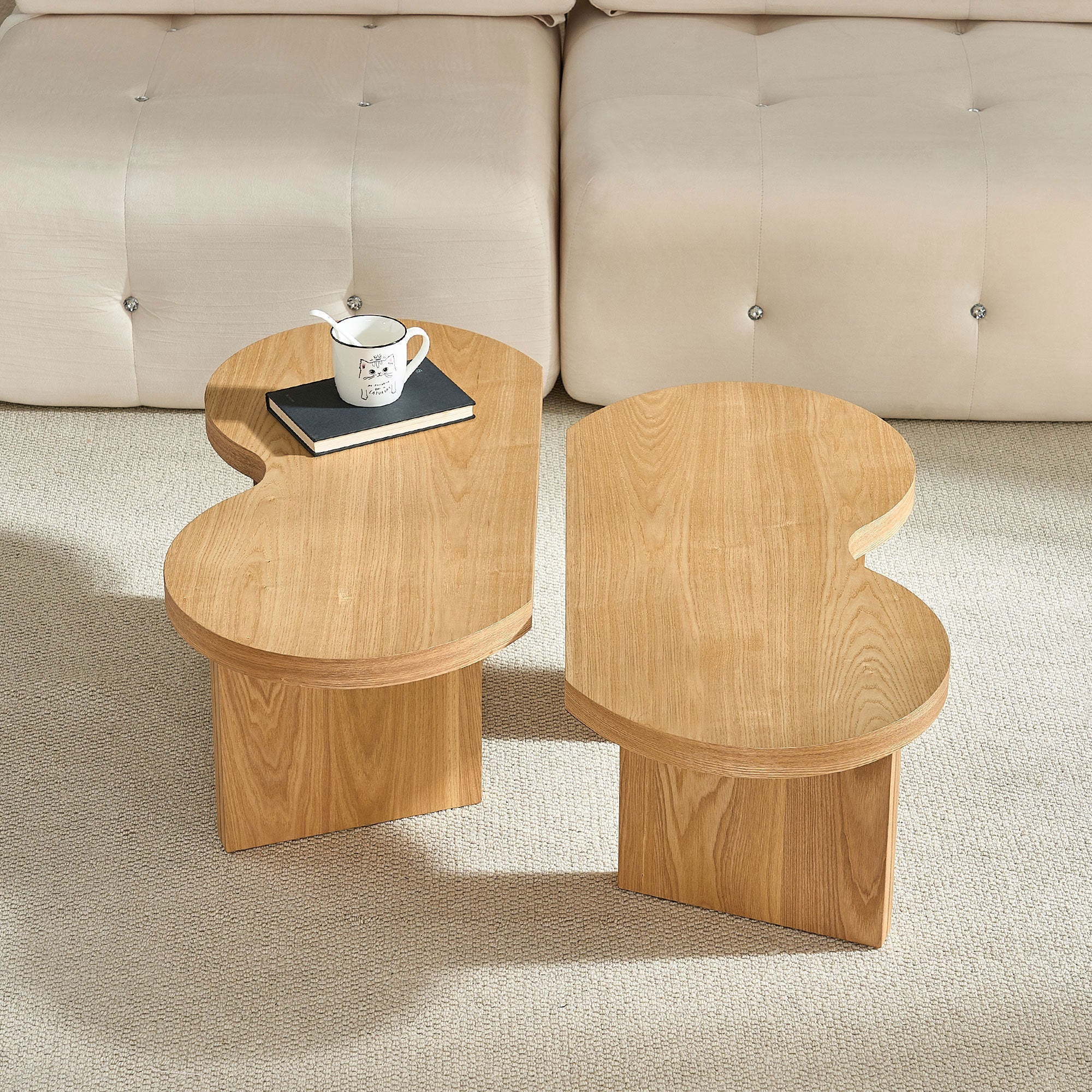 Mesa de Centro Moderna Butterfly en MDF – Diseño Escultural para Sala y Dormitorio