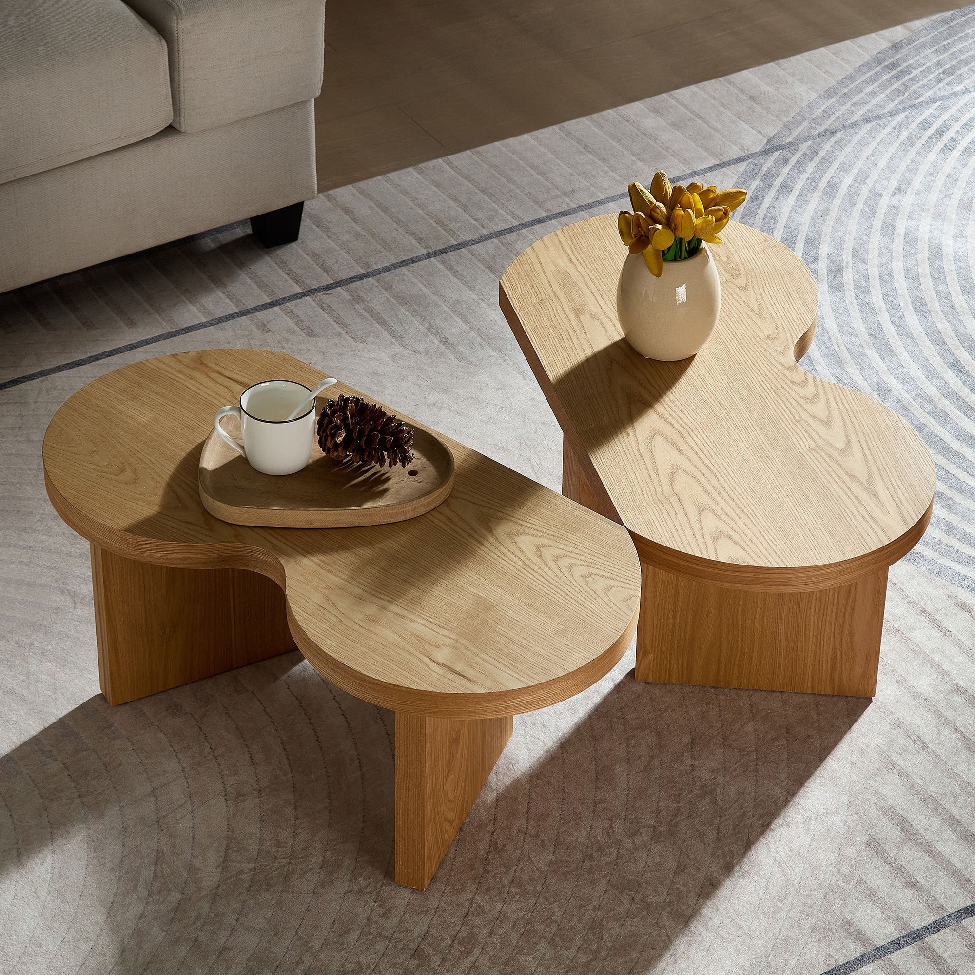 Mesa de Centro Moderna Butterfly en MDF – Diseño Escultural para Sala y Dormitorio