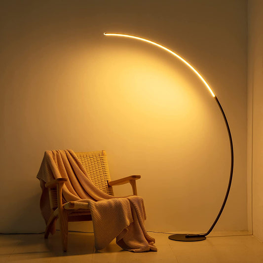 Lámpara de Pie Curva Moderna RGBW – Iluminación Decorativa Minimalista