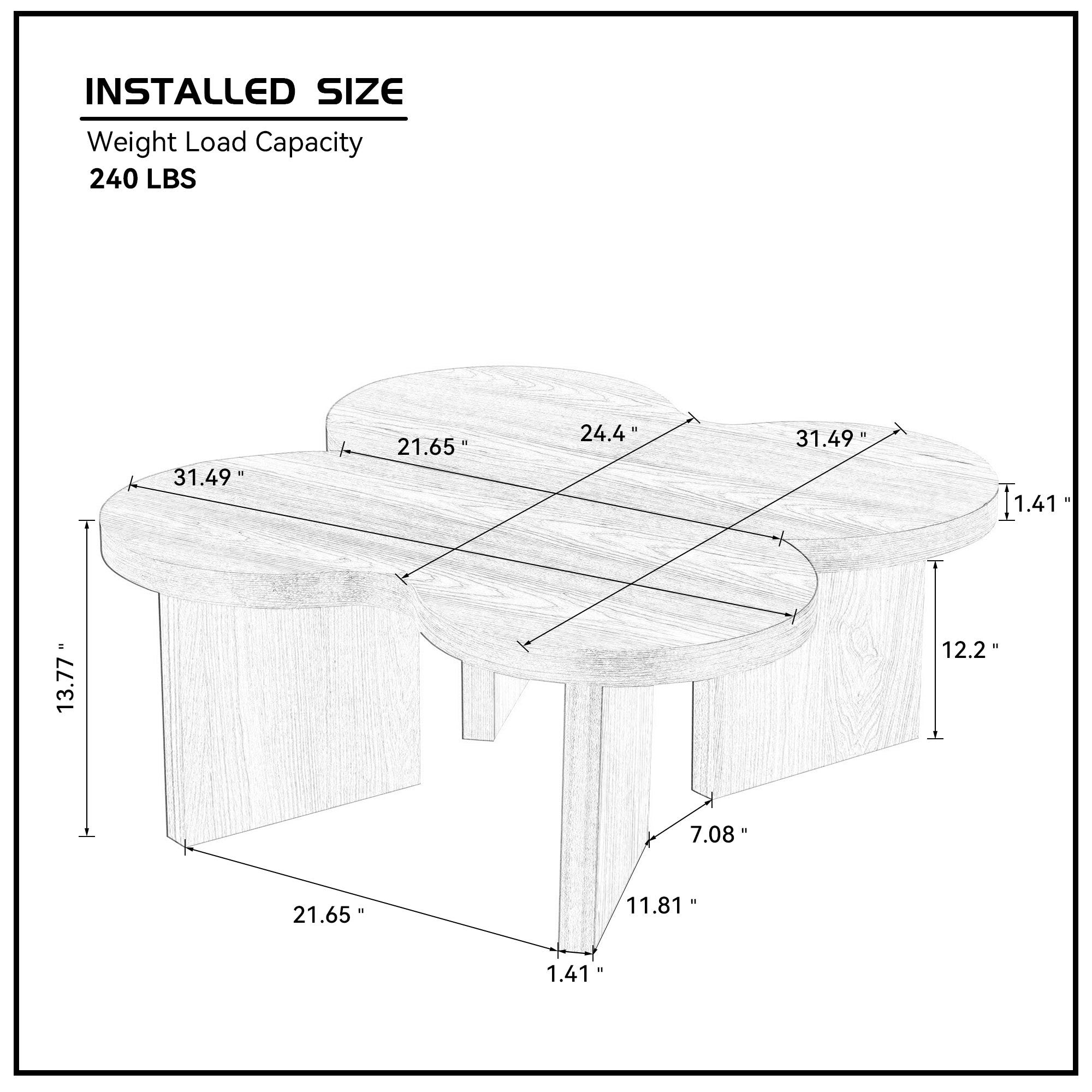 Mesa de Centro Moderna Butterfly en MDF – Diseño Escultural para Sala y Dormitorio
