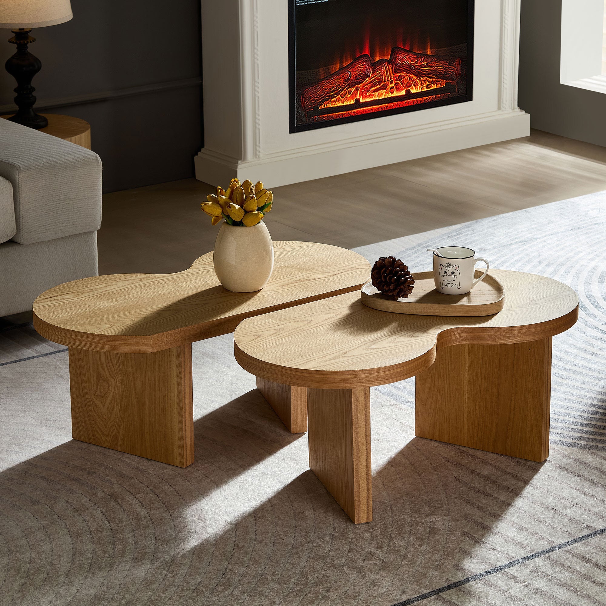 Mesa de Centro Moderna Butterfly en MDF – Diseño Escultural para Sala y Dormitorio