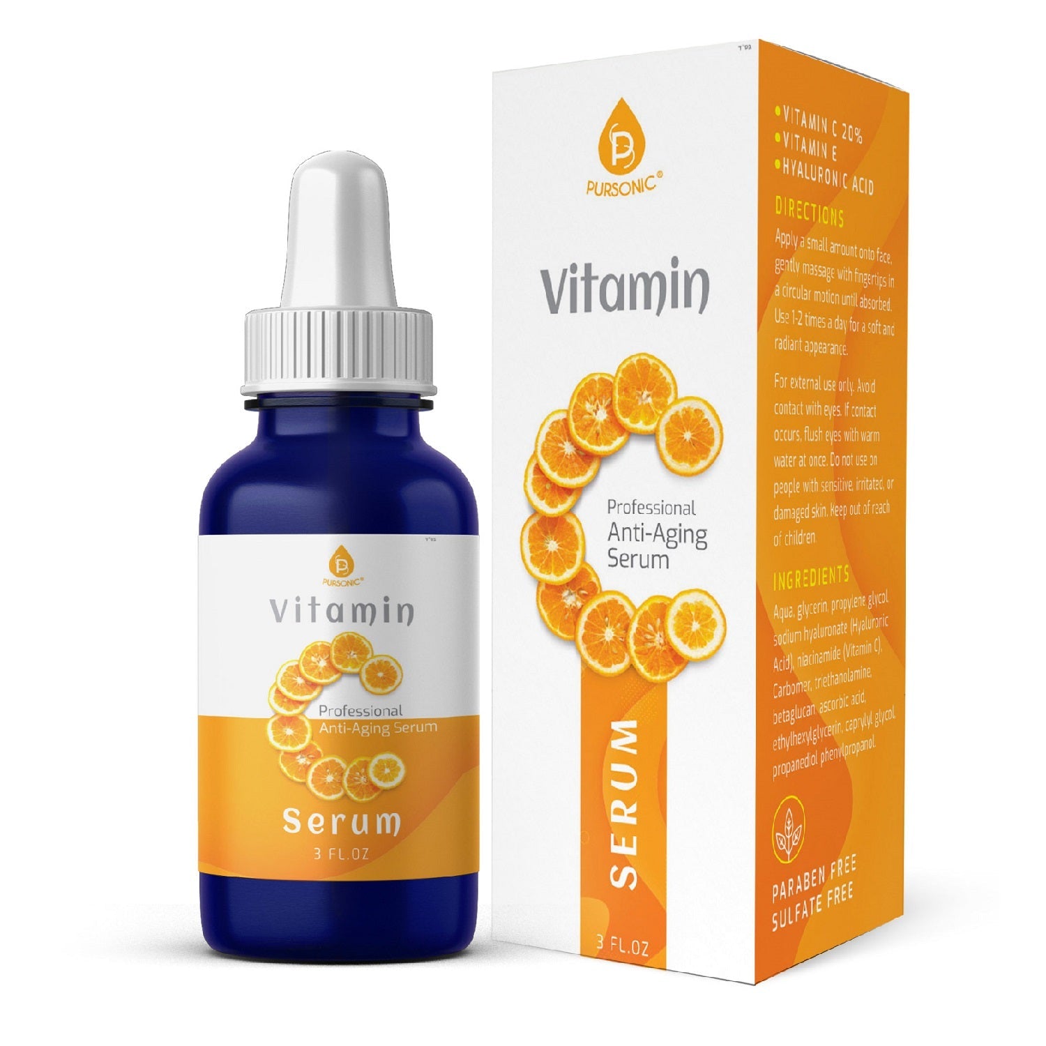 Sérum Facial de Vitamina C 3 fl. oz – Antiedad, Hidratante y Aclarante para la Piel