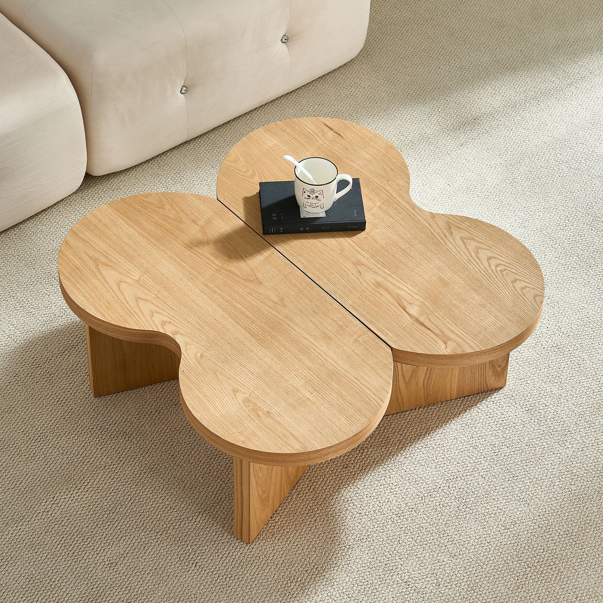 Mesa de Centro Moderna Butterfly en MDF – Diseño Escultural para Sala y Dormitorio