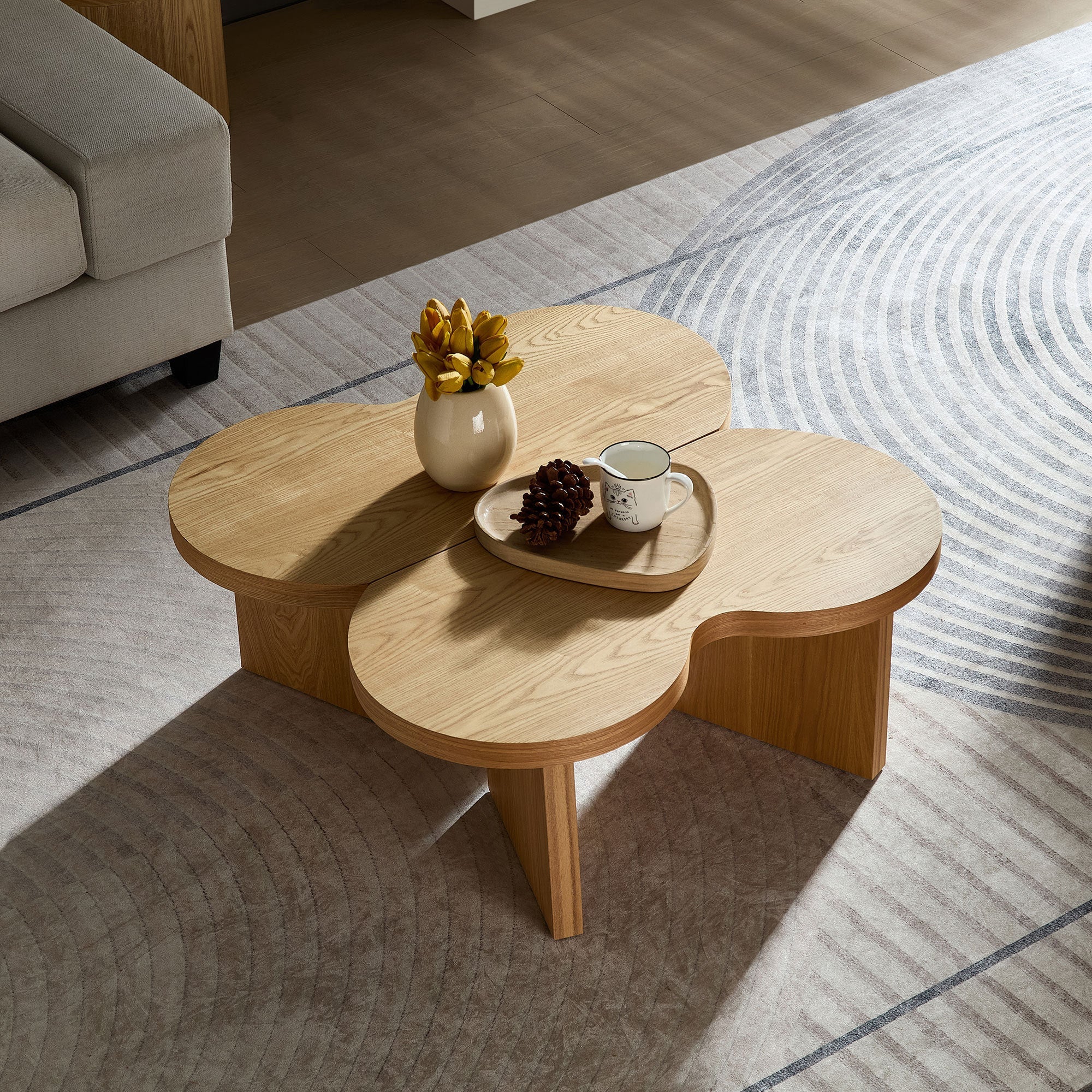 Mesa de Centro Moderna Butterfly en MDF – Diseño Escultural para Sala y Dormitorio